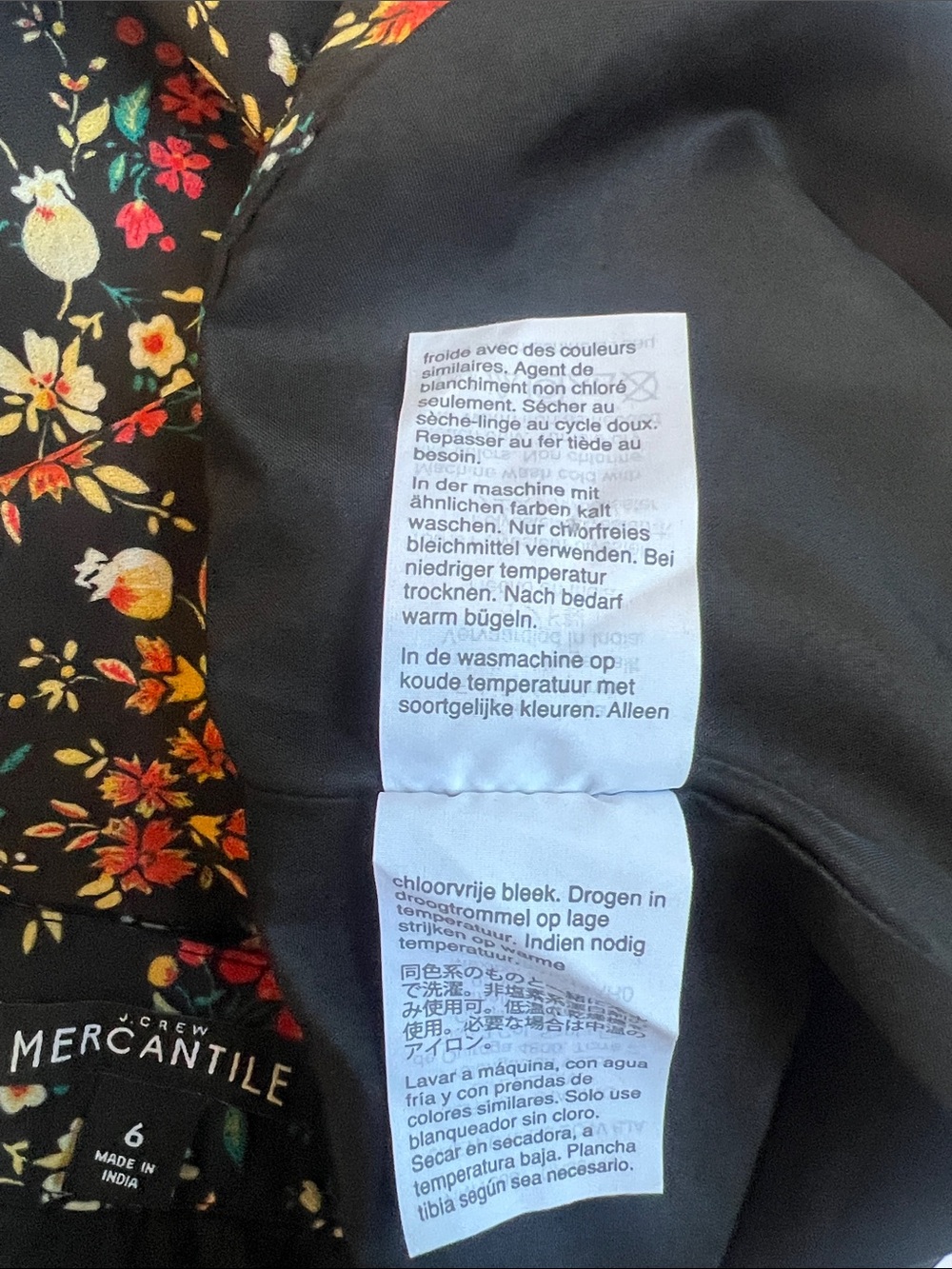J Crew Mercantile Sz 6 Black Garden, Whimsy Floral Skirt - Multicolor Print - Picture 10 of 11
